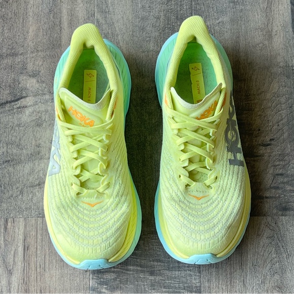 Hoka One One Womens Mach 5 1127894 CGLG Yellow Running Shoes Sneakers Size 10 - Picture 5 of 9